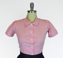 Load image into Gallery viewer, Pink Country Gingham Rockabilly Western Top
