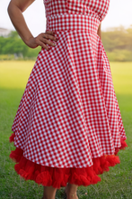Load image into Gallery viewer, Flirty &amp; Fun Red &amp; White Gingham Dress Full Circle Skirt XS-3XL
