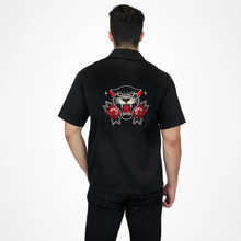 Load image into Gallery viewer, Men's Black Black Panther Embroidered Short-Sleeve Top