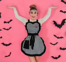 Load image into Gallery viewer, Spooky-Cute Purple Bat Hostess Apron