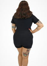Load image into Gallery viewer, Stretchy Black Romper With Belt