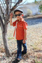 Load image into Gallery viewer, Boy's Burnt Orange Panel Bowler Top