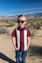 Load image into Gallery viewer, Boy's Bowler Vintage Inspired 1950s Burgundy Retro Top