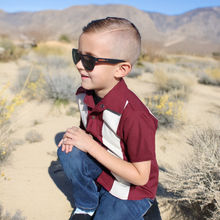 Load image into Gallery viewer, Boy's Bowler Vintage Inspired 1950s Burgundy Retro Top
