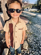 Load image into Gallery viewer, Boy's Bowler Tan Retro Cotton Top