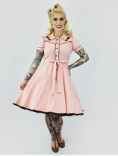 Load image into Gallery viewer, Pink Black Rose Vintage Rockabilly Western Country Women Dress