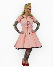 Load image into Gallery viewer, Pink Black Rose Vintage Rockabilly Western Country Women Dress