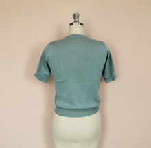 Load image into Gallery viewer, Pastel Sage Spiderweb Knit Blouse | Retro Witchy Top